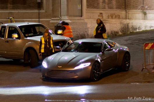 Aston Martin DB10 in Rome on James Bond " Spectre " film set