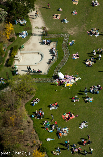 View from the Eiffel Tower at the Champ de Mars