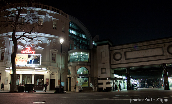 The Playhouse Theatre and Embankment Place in London