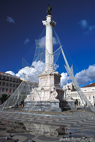 The Column of Pedro IV in the centre of Rossio Square in Lisbon