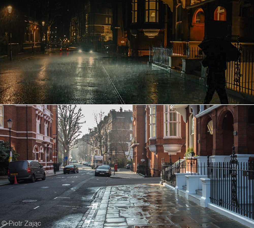 John Barry's former apartment in Cadogan Square, London (on the right).