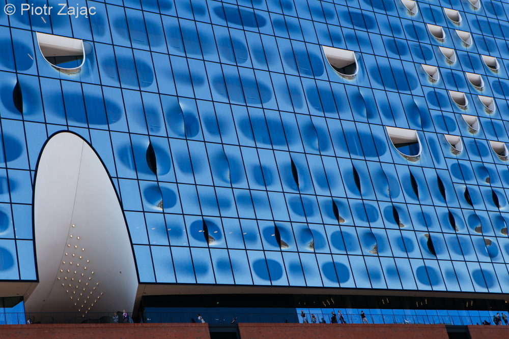 Facade of the Elbphilharmonie  in Hamburg, Germany