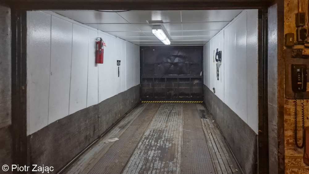 Elevator in the underground car park.