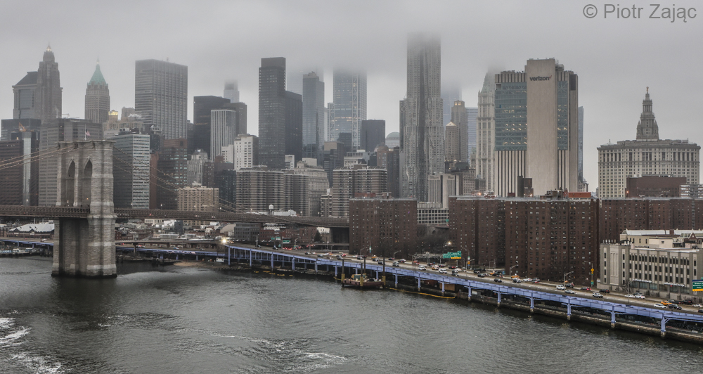 East River Drive at East River in New York, USA